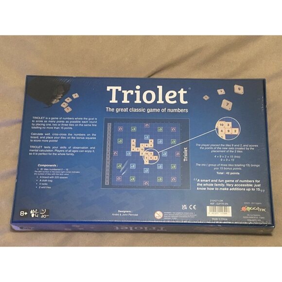 Triolet Numbers Board Game Classic Game Of Numbers Age 8+Gigamic New - Picture 2 of 4
